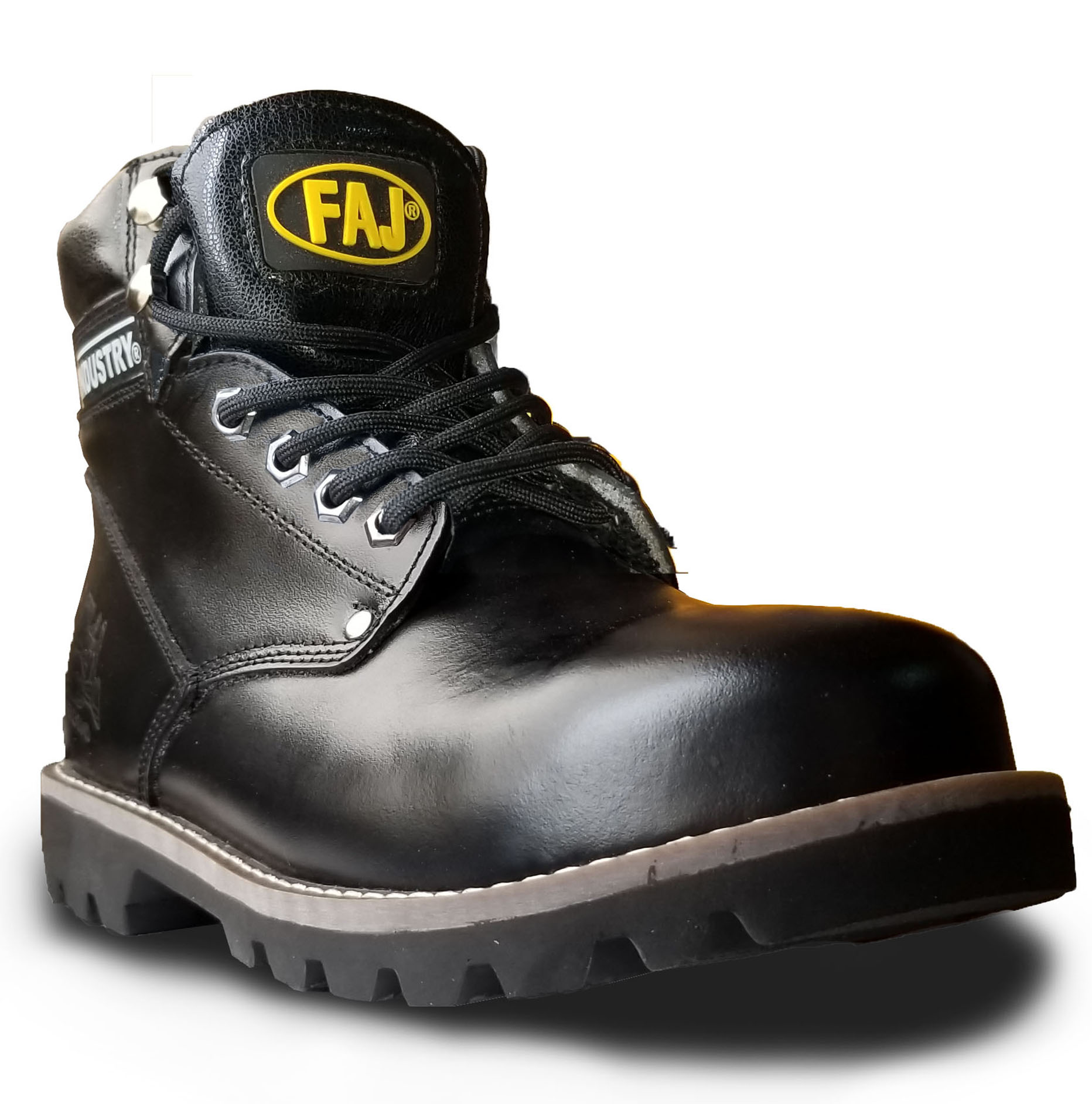 Botin Strong De Cuero Box Negro
