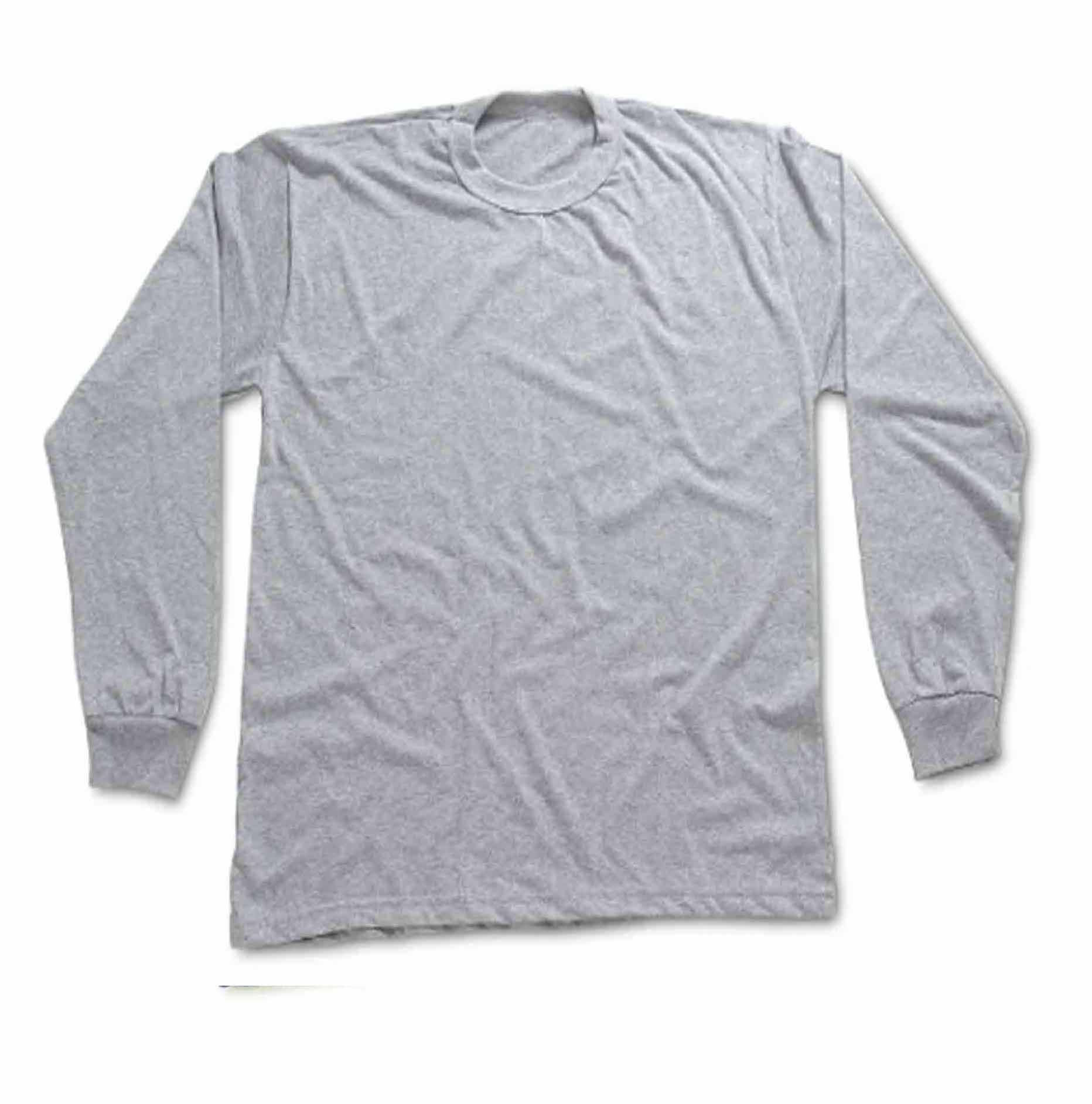 Polo manga larga 30/1 Plomo